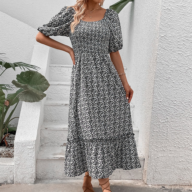 Robe maxi femme avec imprimé floral et détail dos croisé Chic und Stil