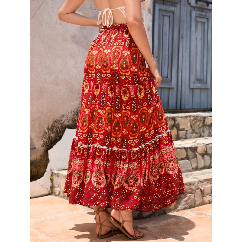 Robe maxi boho femme avec design à volants Chic und Stil