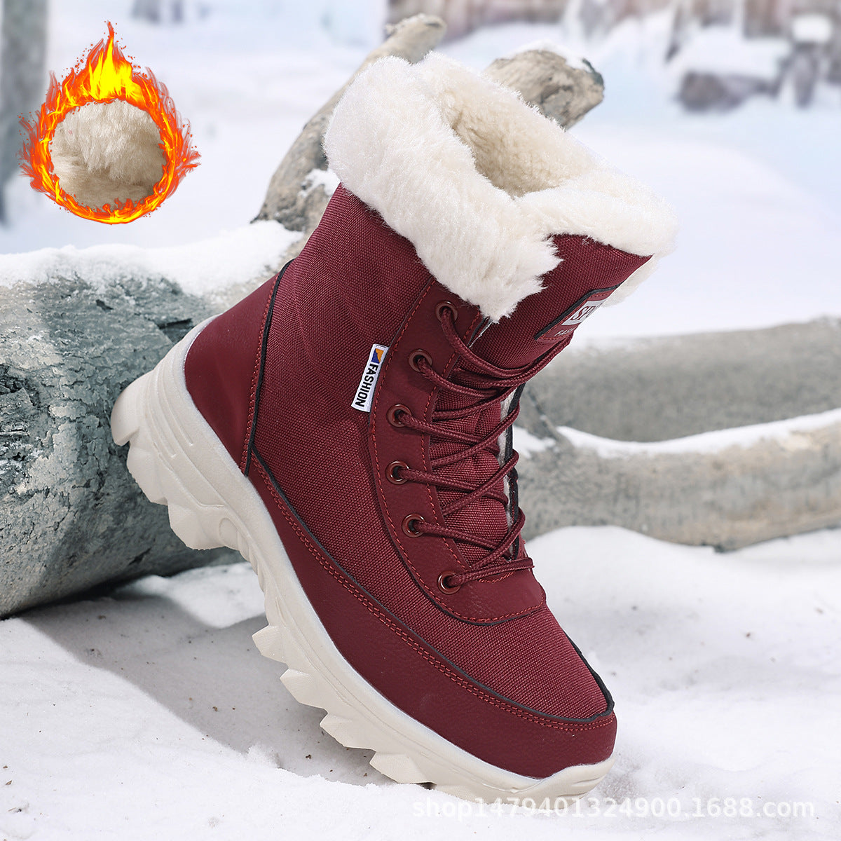Bottes d'hiver thermo pour femmes avec doublure isolante et semelle antidérapante Chic und Stil