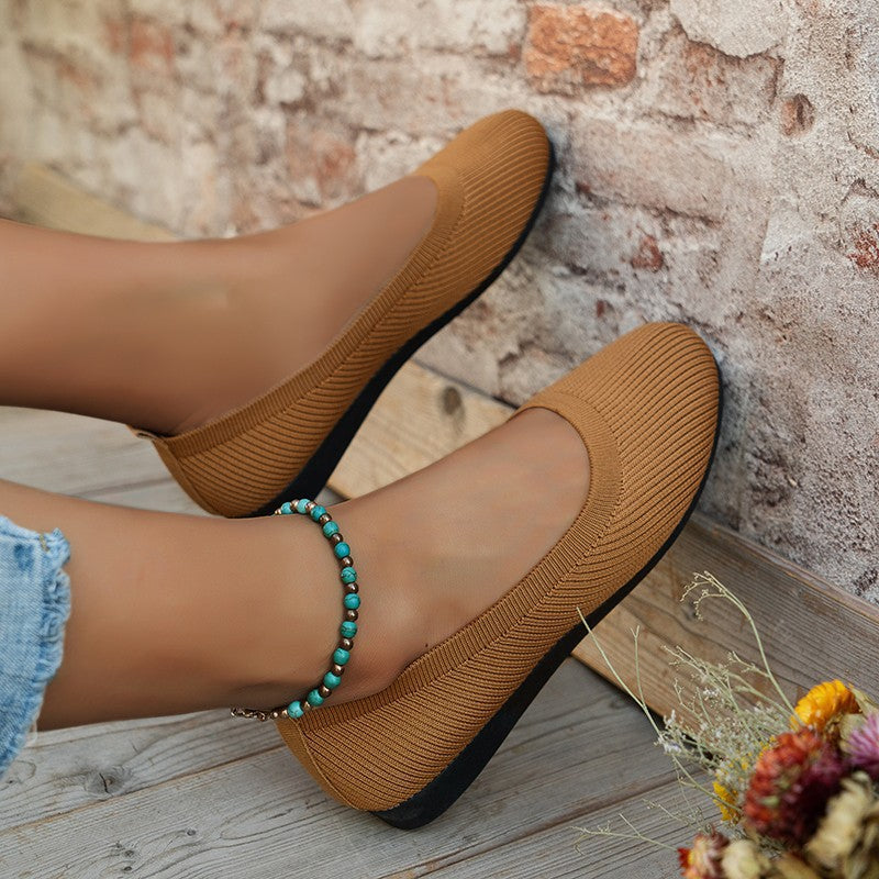 Dames Ballerines en tricot confortables avec matériau de semelle flexible Chic und Stil