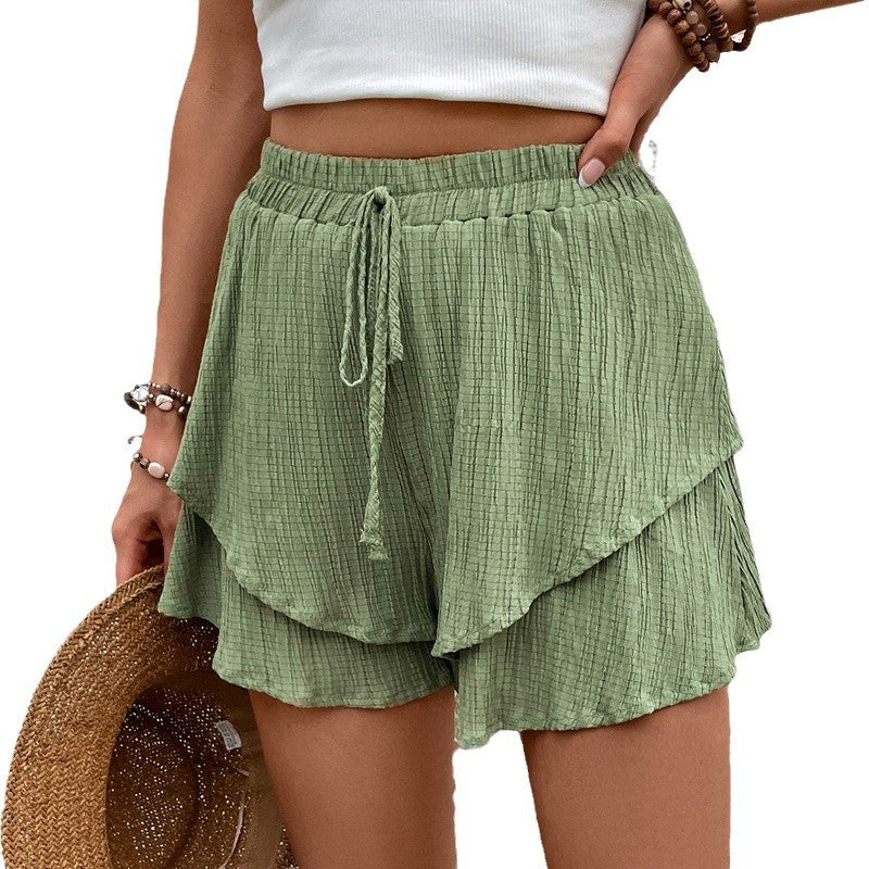 Shorts à volants à niveaux pour femmes Chic und Stil