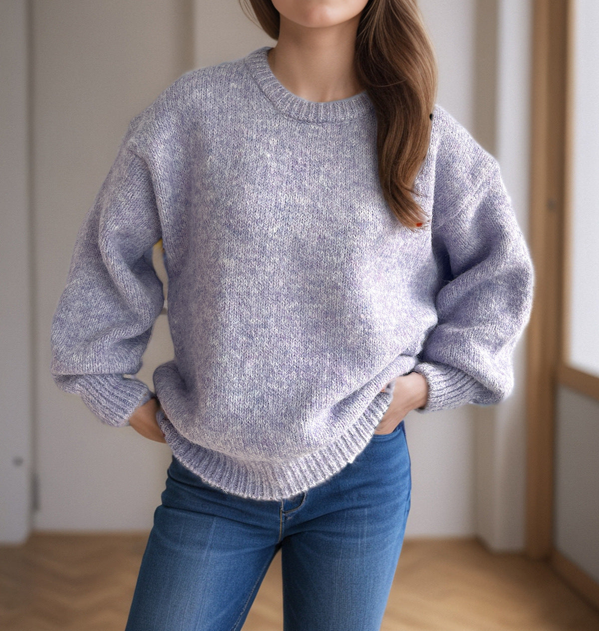 Pull over-sized décontracté pour femmes avec motif de maille texturé Chic und Stil
