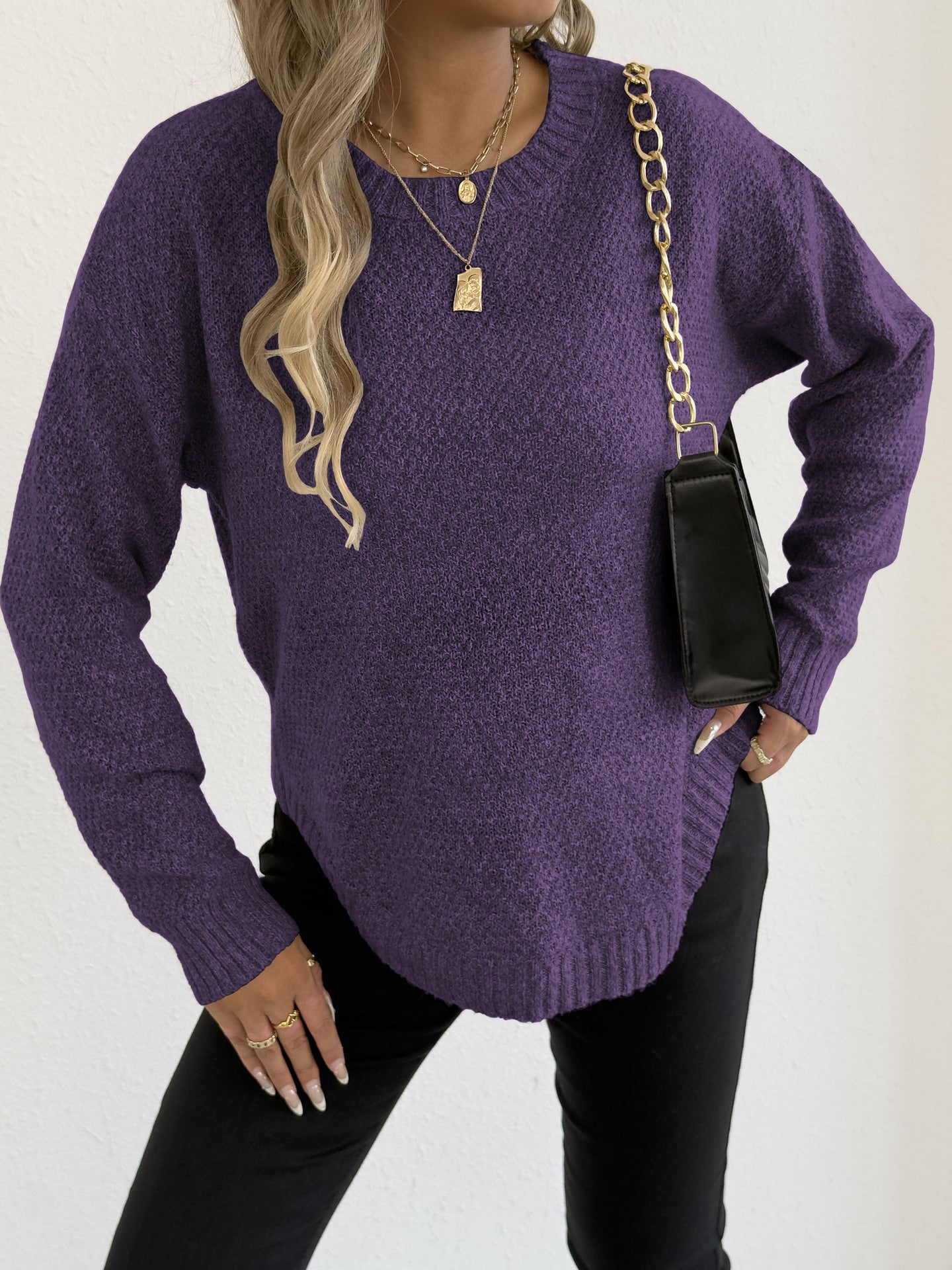 Pull en tricot décontracté pour femmes avec motif structuré de haute qualité Chic und Stil