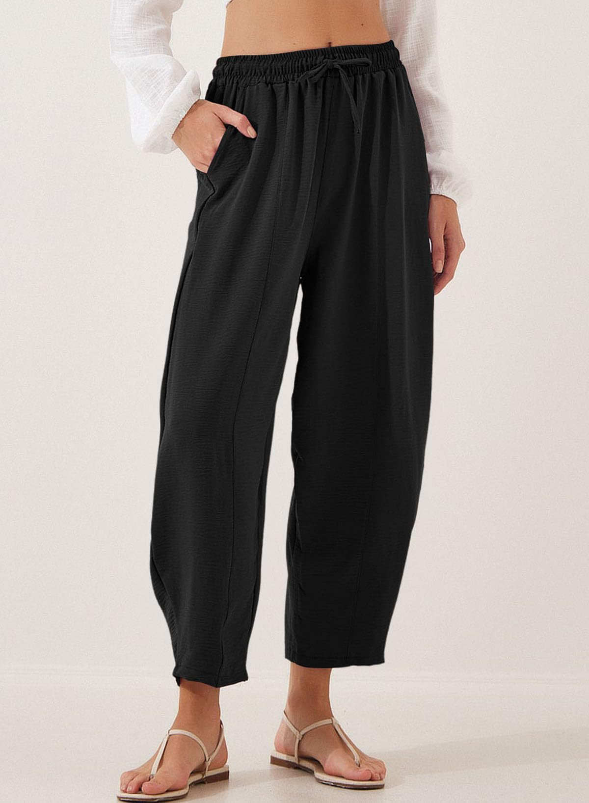 Pantalon de loisirs décontracté pour femmes avec taille élastique et poches pratiques Chic und Stil