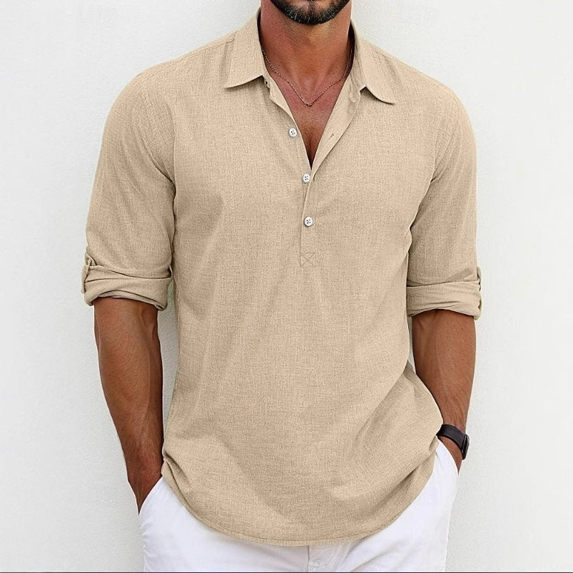 Chemise décontractée à manches longues pour hommes avec patte de boutonnage et coupe tendance Chic und Stil