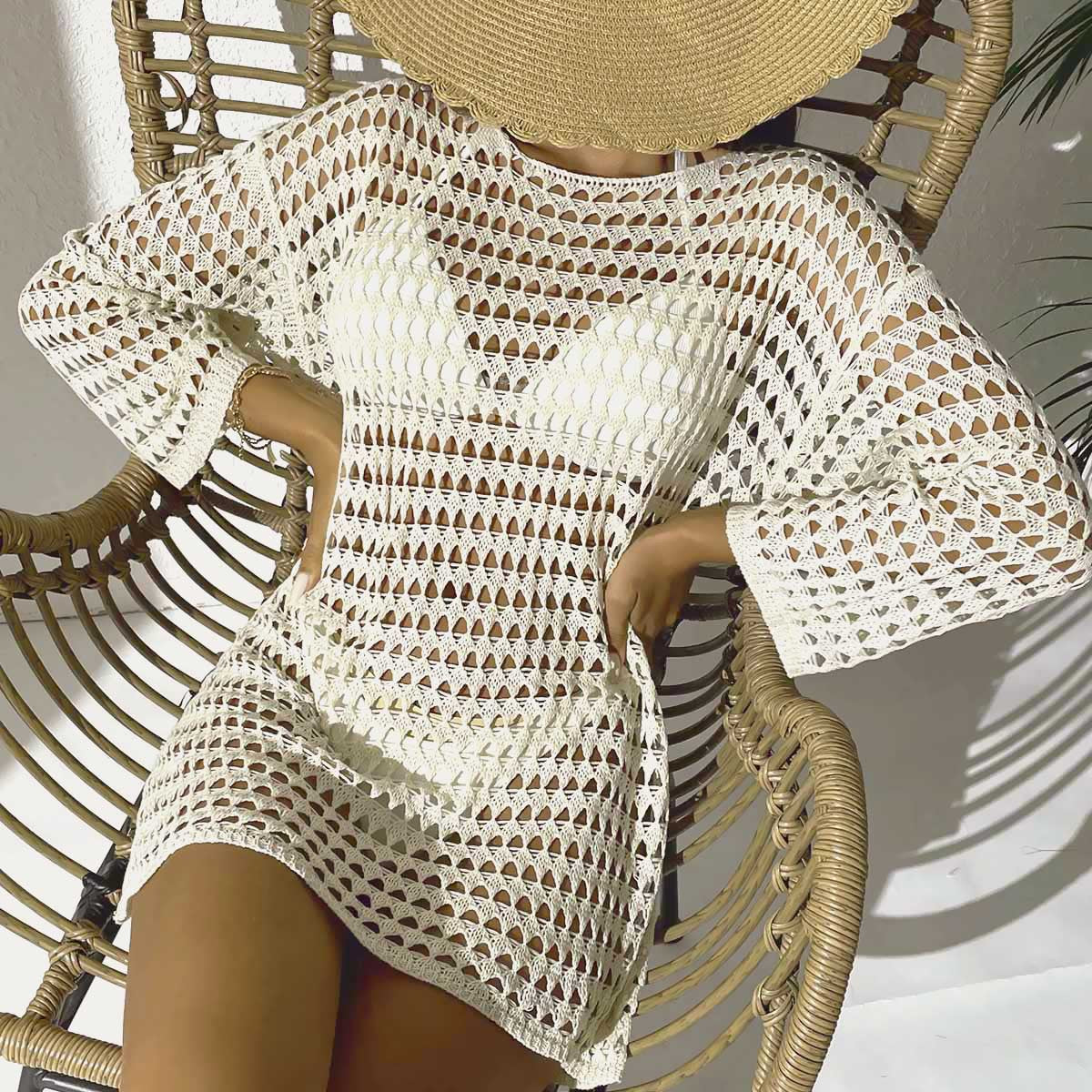 Tunique de plage en crochet pour femmes Chic und Stil 1750920298