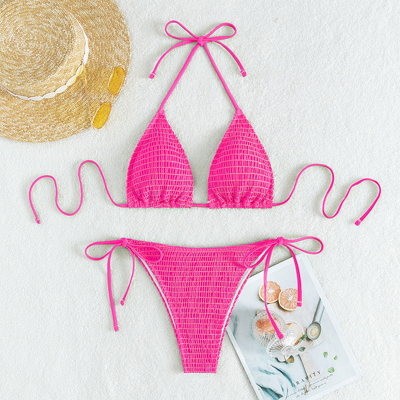 Chic und Stil Gathered Triangle Bikini Set for Women