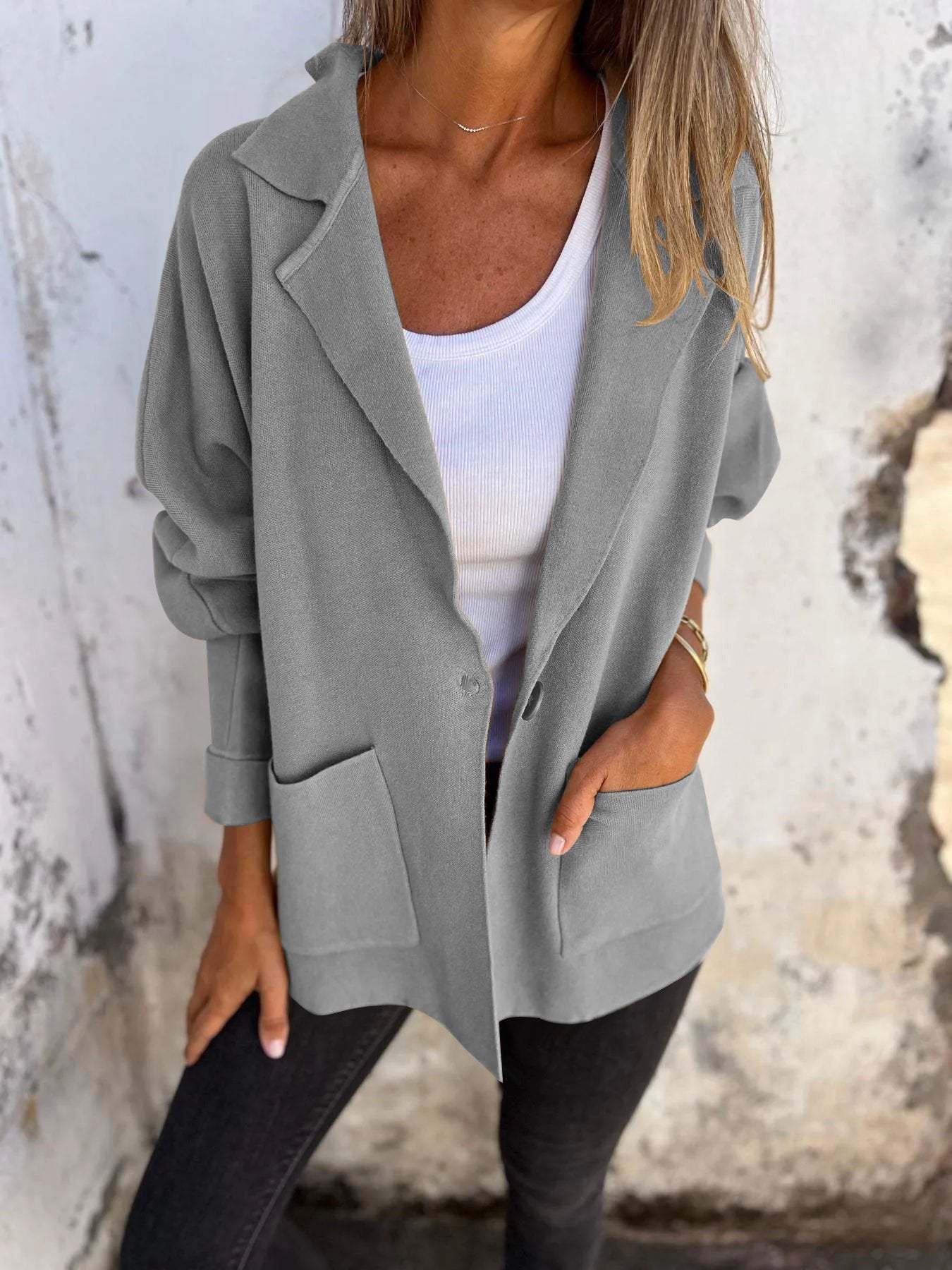Blazer oversize à coupe décontractée pour femme Chic und Stil