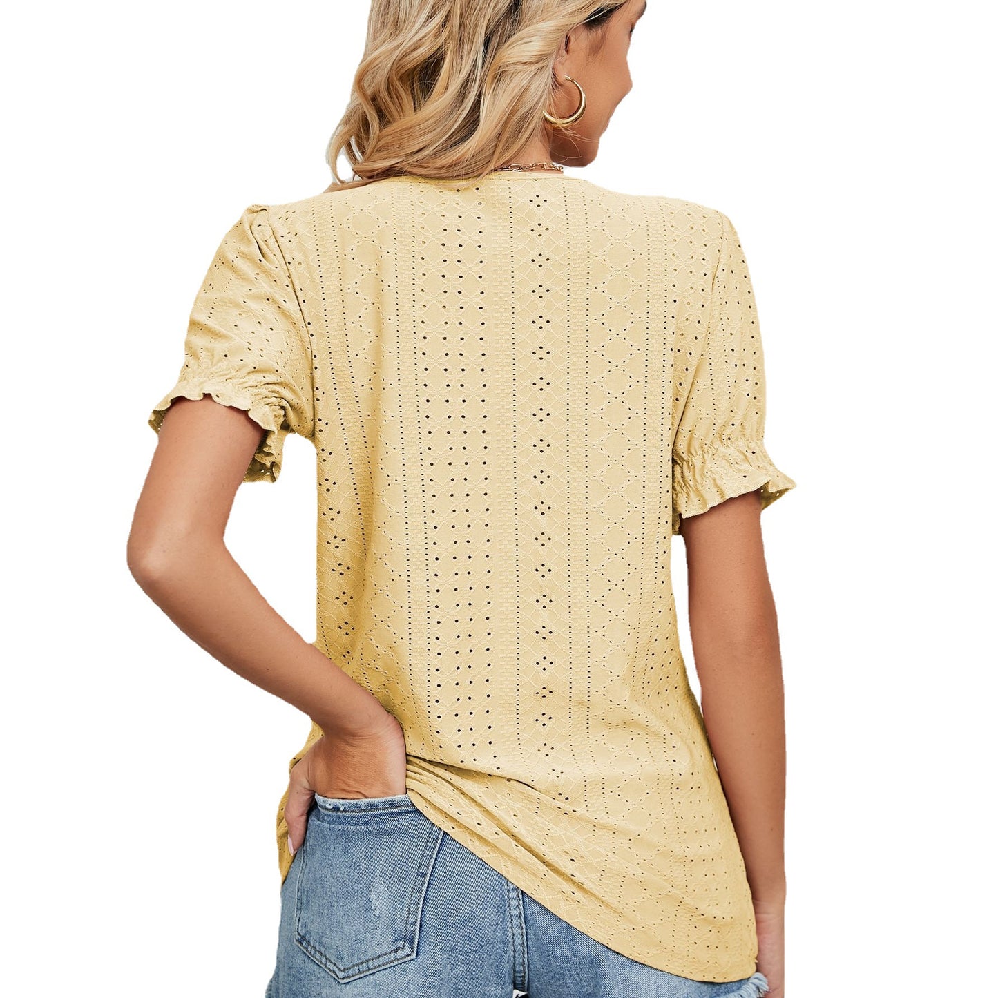 Women's shirt with hole pattern and relaxed fit Chic und Stil