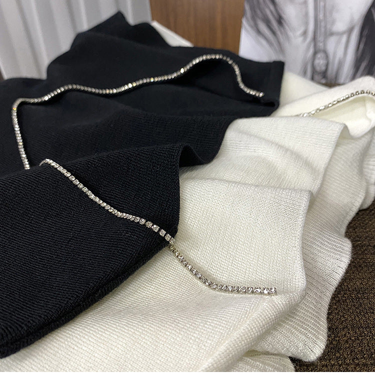 Pull en maille élégant à col en V pour femmes Chic und Stil