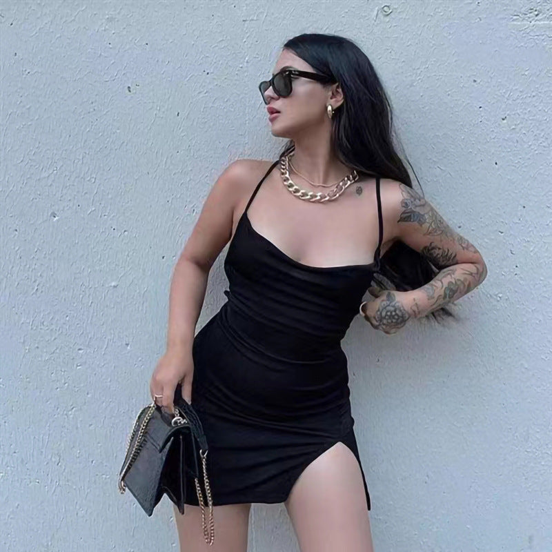 Robe Mini Bodycon pour Femme avec Fente Chic und Stil
