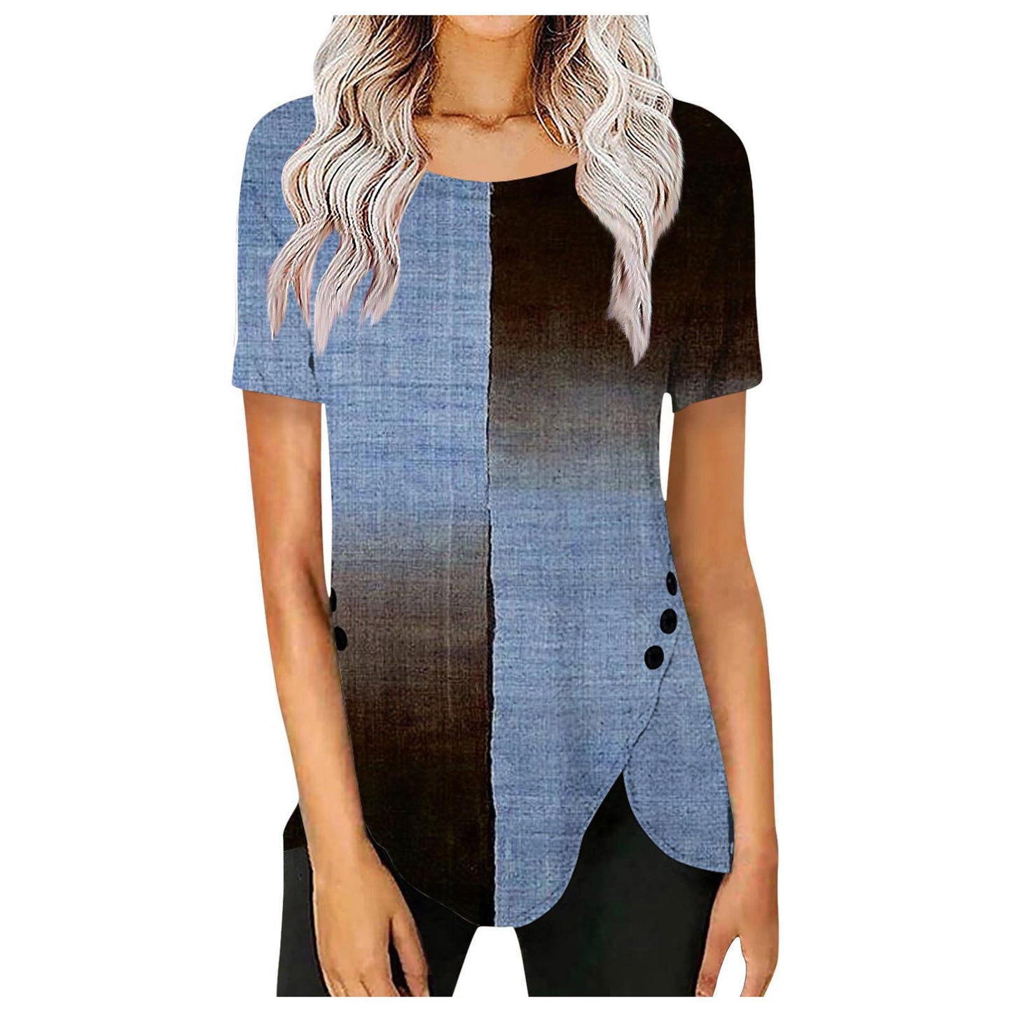 Women's blouse with floral design and asymmetrical hem Chic und Stil