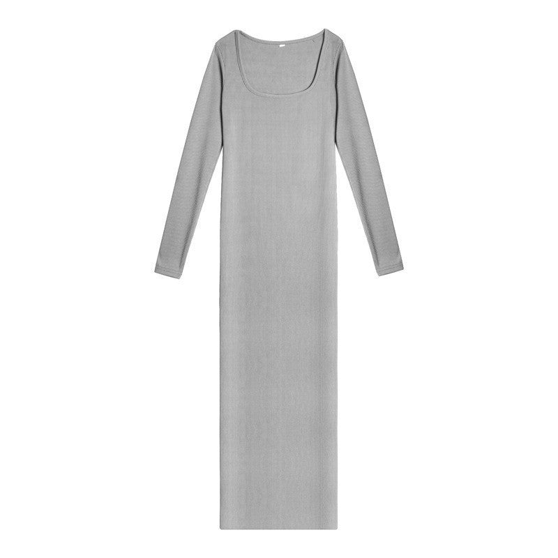 Robe longue à manches longues pour femmes ajustée Chic und Stil