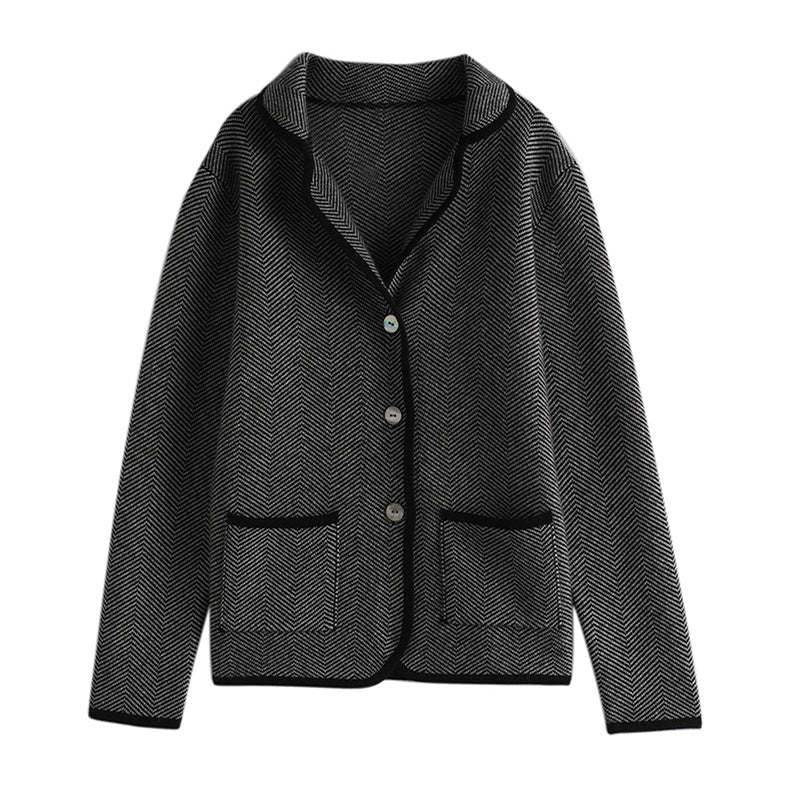 Cardigan Texturé en Chevrons pour Femmes Chic und Stil