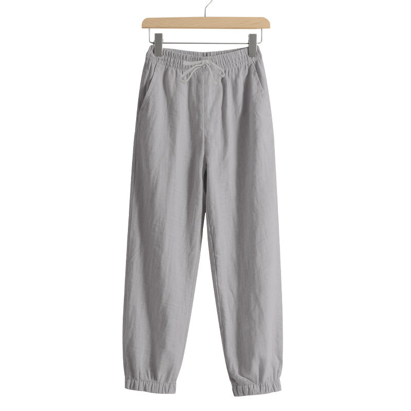 Pantalons de loisirs en lin aérés pour femmes avec taille élastique Chic und Stil