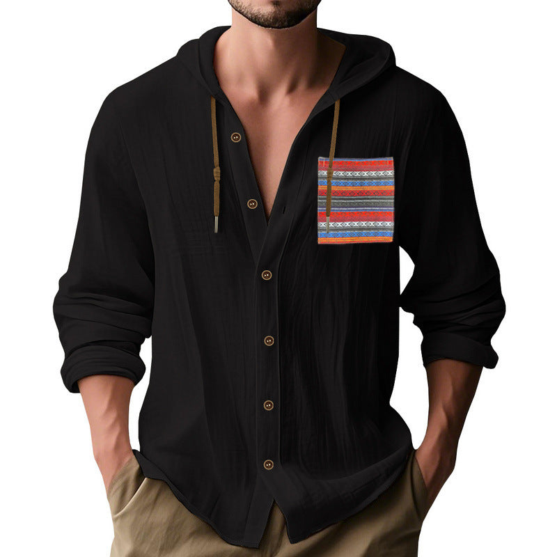 Veste à capuche décontractée pour hommes avec motif coloré et boutons pratiques Chic und Stil
