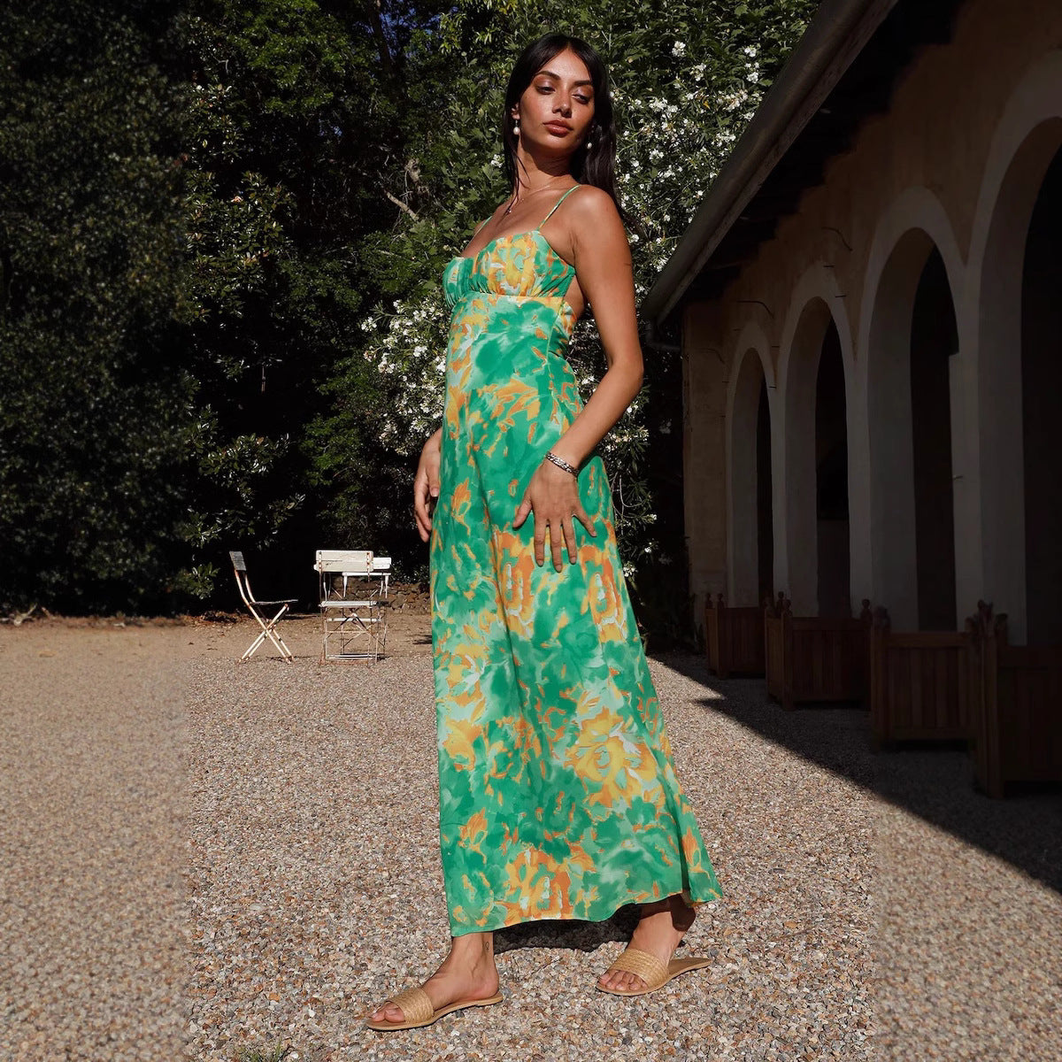 Robe Maxi Imprimé Floral Chic und Stil