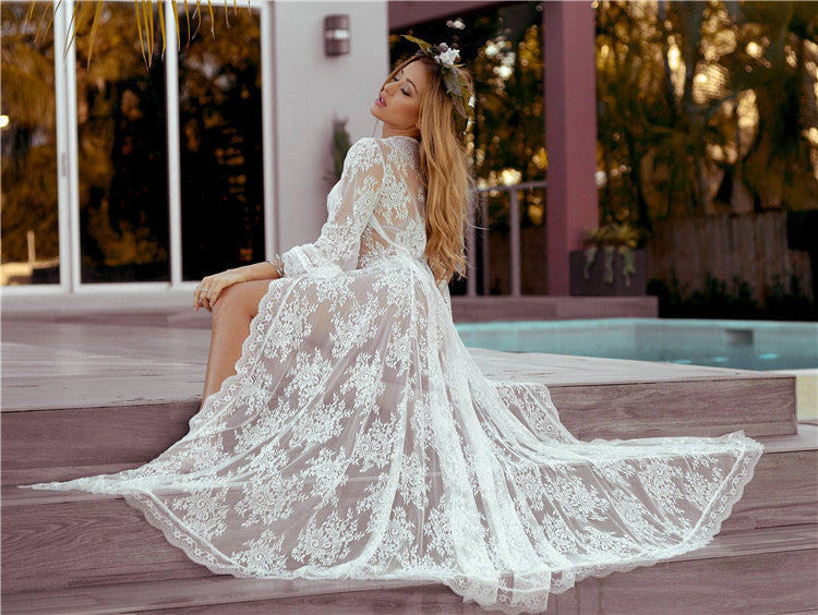 Robe surdimensionnée en dentelle Chic und Stil pour femmes