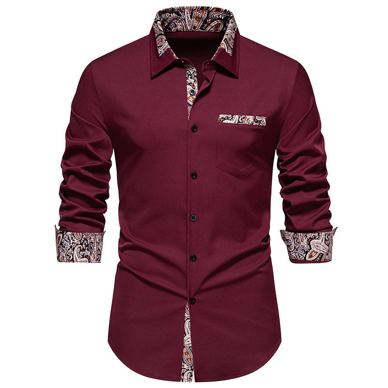 Chemise à manches longues classique pour hommes avec un motif paisley moderne Chic und Stil
