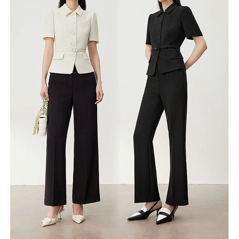 Veste cintrée à manches courtes pour femmes avec ceinture Chic und Stil
