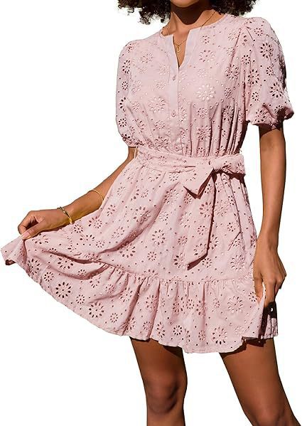 Robe Mini à œillets floraux pour femmes Chic und Stil