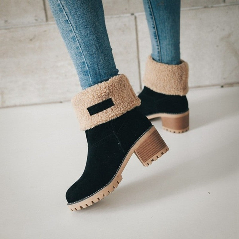 Bottes à tige chaude pour femmes avec un design de plis ludique Chic und Stil