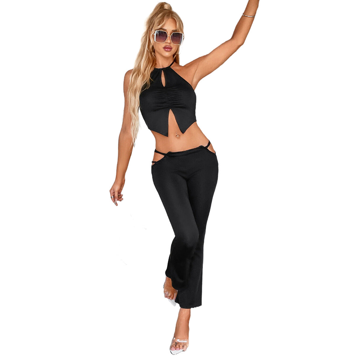 Top à dos nu pour femmes avec une fente ludique Chic und Stil