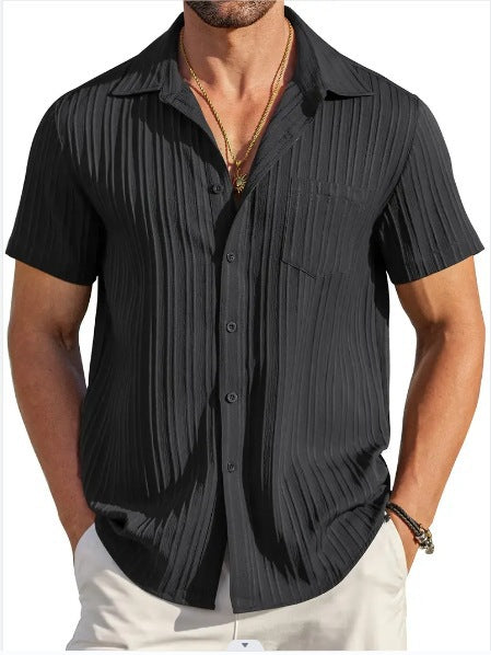 Chemise de plage à manches courtes structurée pour hommes Chic und Stil