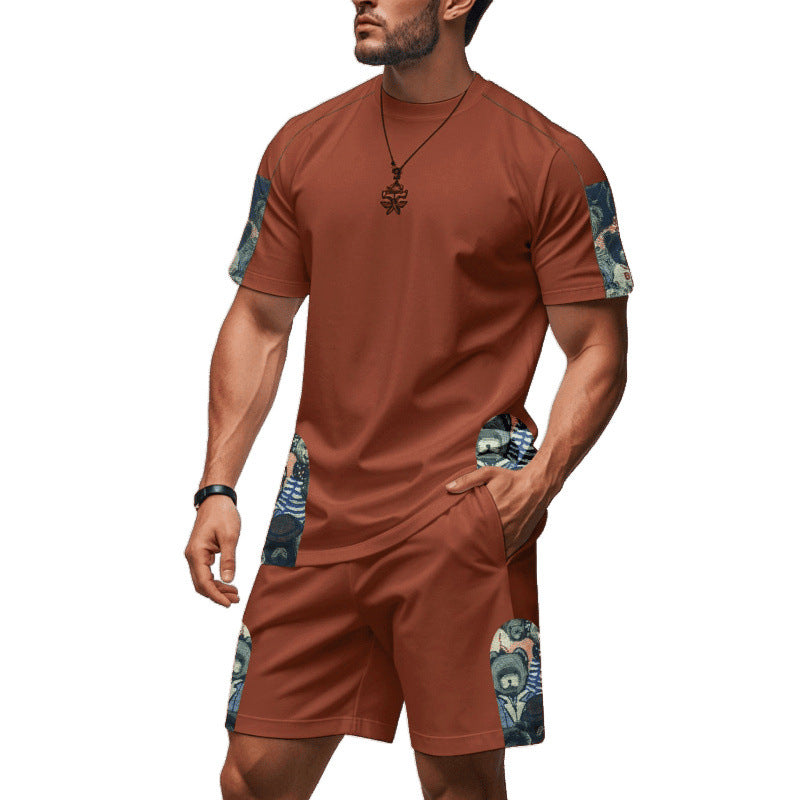 Hommes Ensemble Lounge Imprimé Graphique Chic und Stil