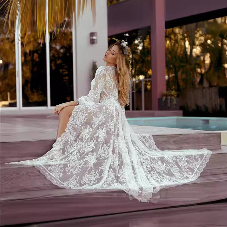Robe surdimensionnée en dentelle Chic und Stil pour femmes