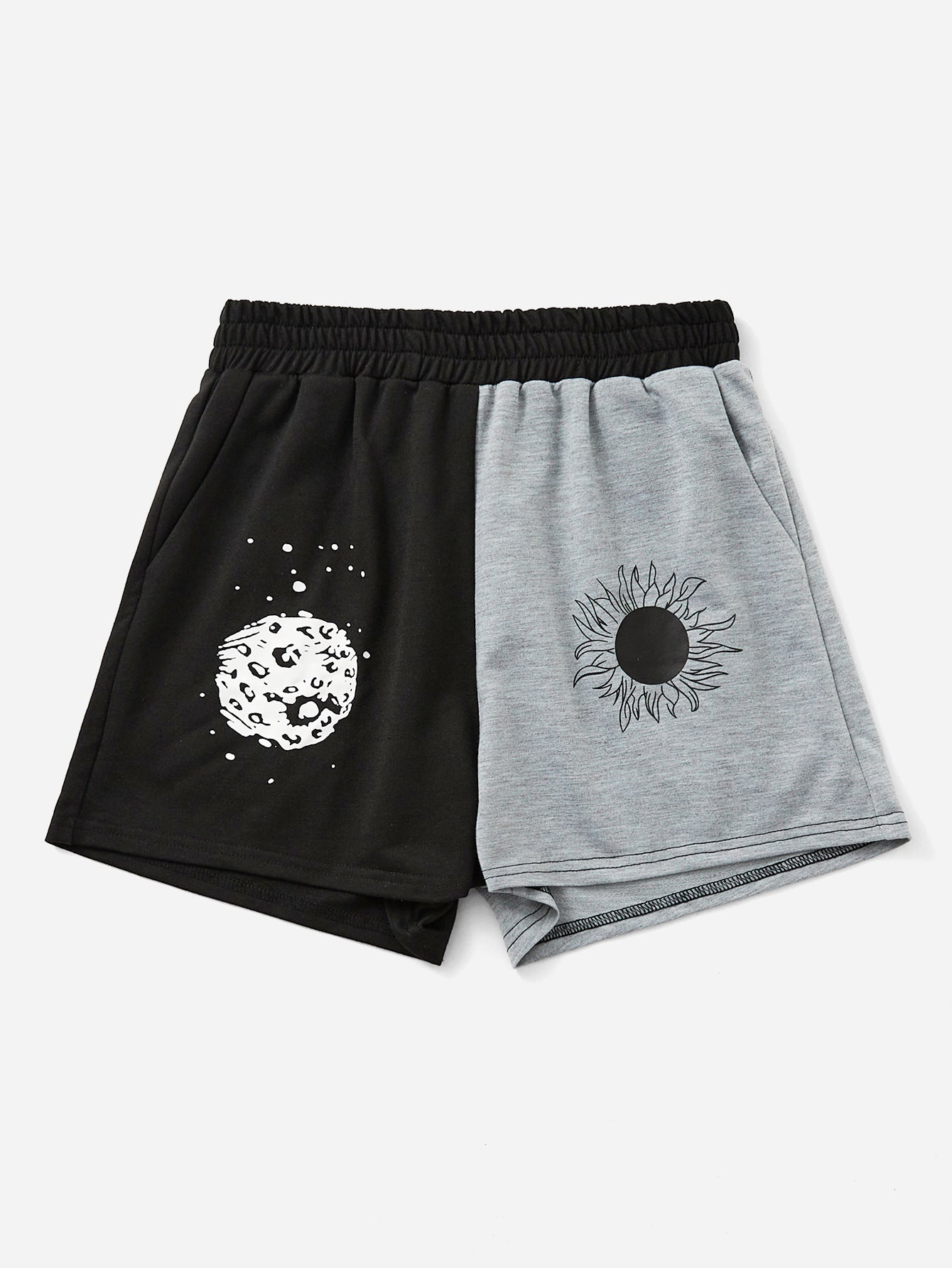 Shorts de loisirs pour femmes avec imprimé planétaire et taille élastique Chic und Stil