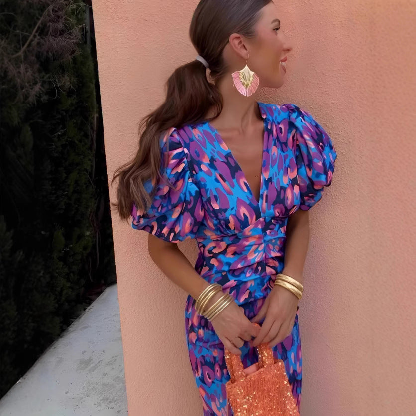 Robe de soirée pour dames avec des manches ballon volumineuses Chic und Stil