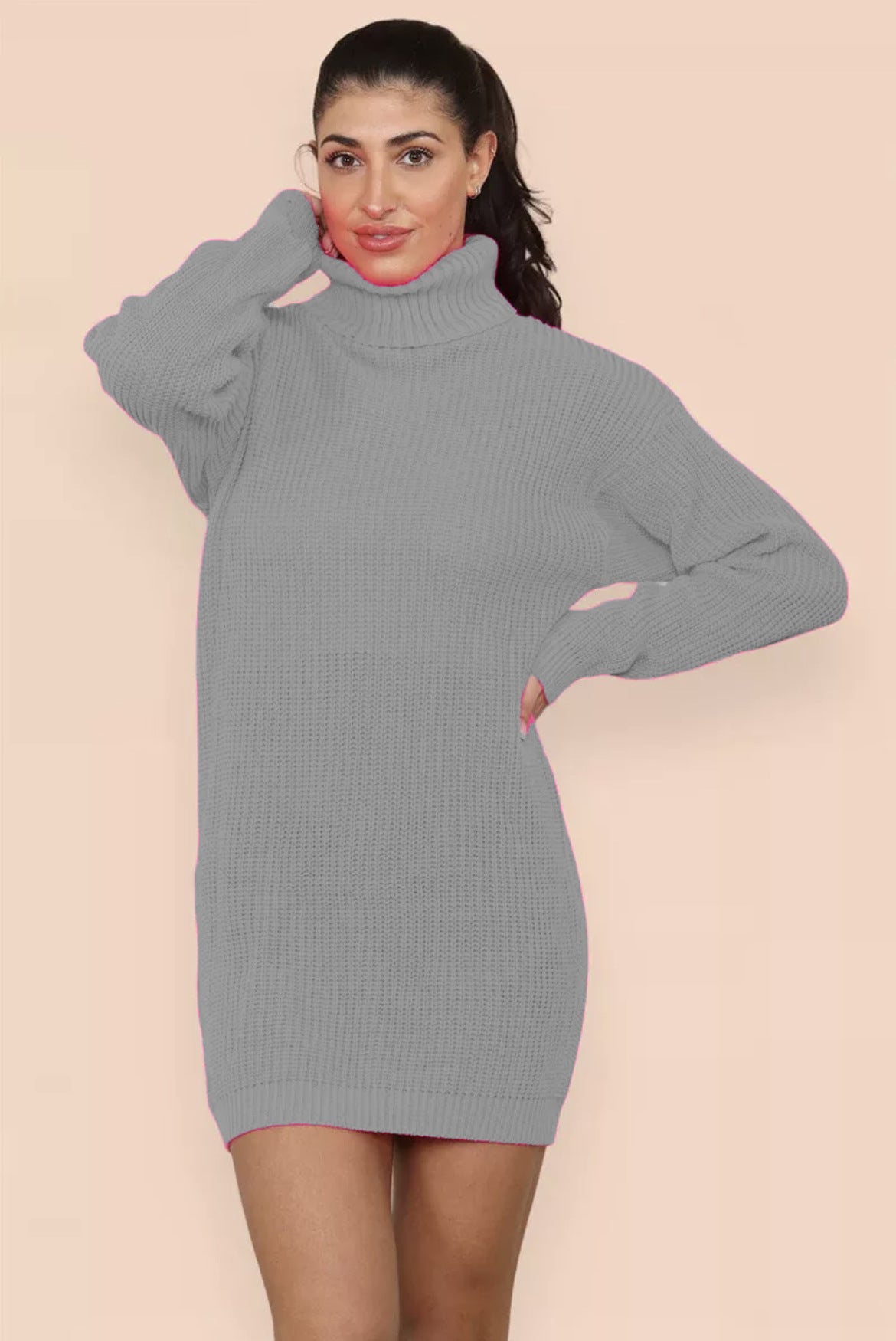 Robe en tricot pour femmes avec col montant et coupe décontractée Chic und Stil
