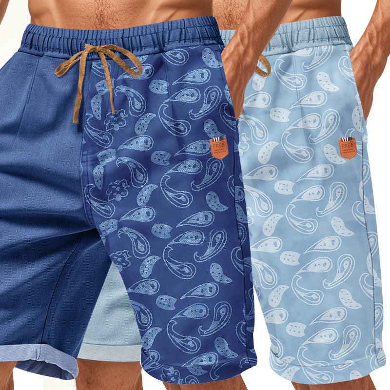 Shorts de plage décontractés pour hommes avec taille élastique et motif coloré Chic und Stil