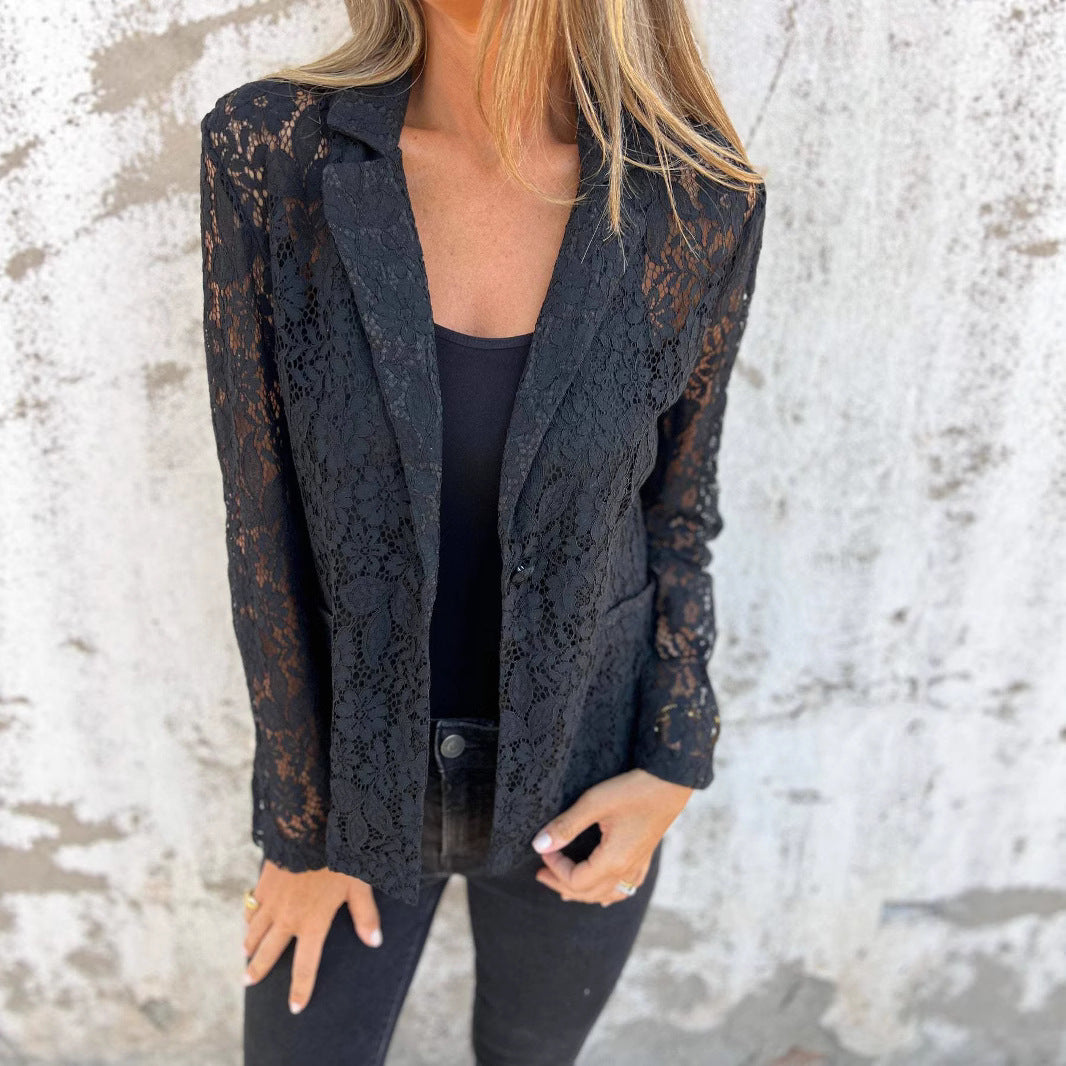 Blazer élégant en dentelle pour femmes Chic und Stil