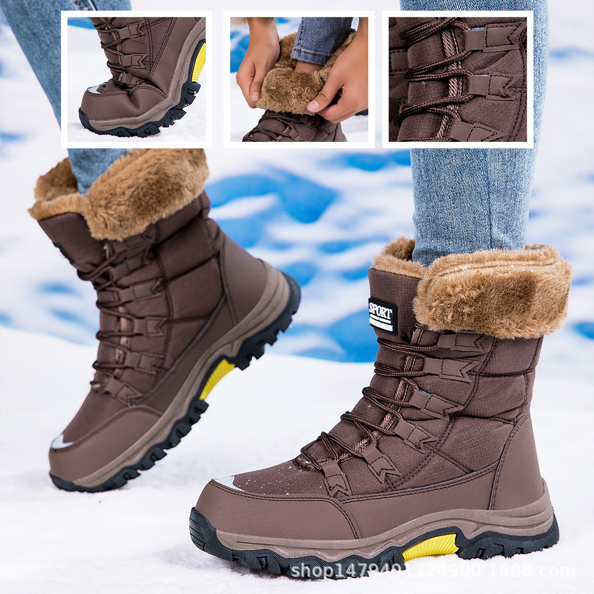 Bottes d'hiver chaudes pour femmes avec doublure confortable et semelle antidérapante Chic und Stil
