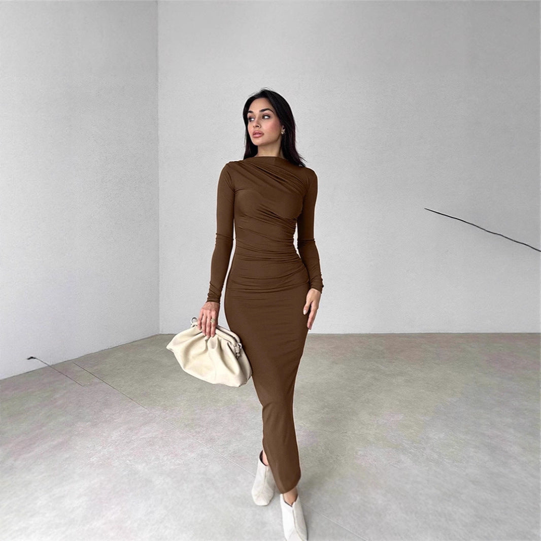 Dames Robe portefeuille élégante avec manches longues et coupe ajustée Chic und Stil