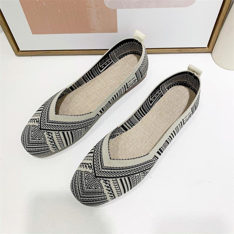 Comfortable textile ballet flats for women with an airy cut and an ergonomic insole Chic and Style