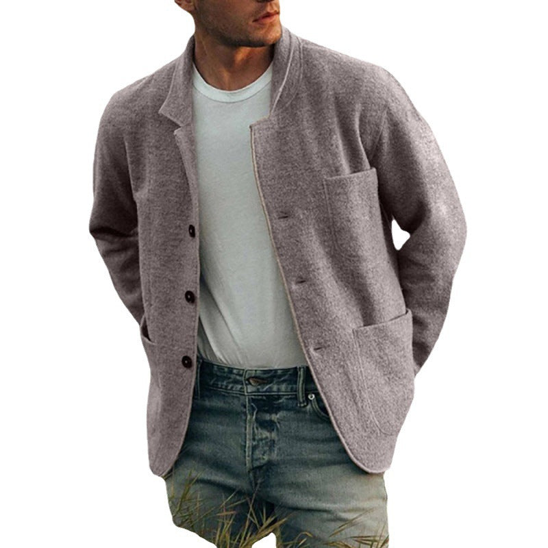 Blazer décontracté en lin pour hommes avec poches plaquées Chic und Stil