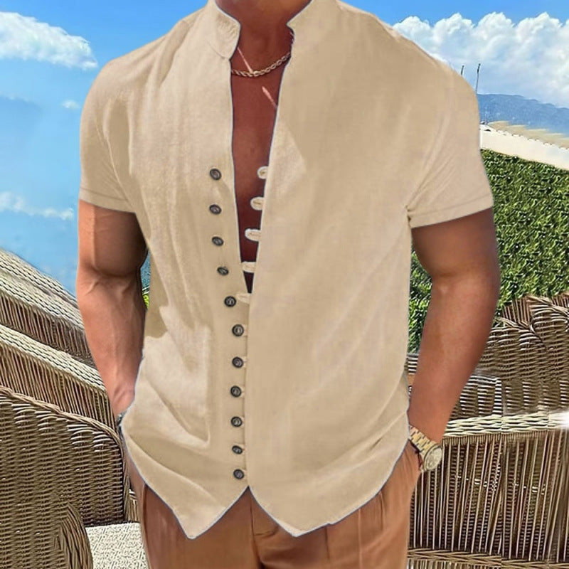 Chemise à manches courtes décontractée pour hommes avec un design de bouton tendance Chic und Stil