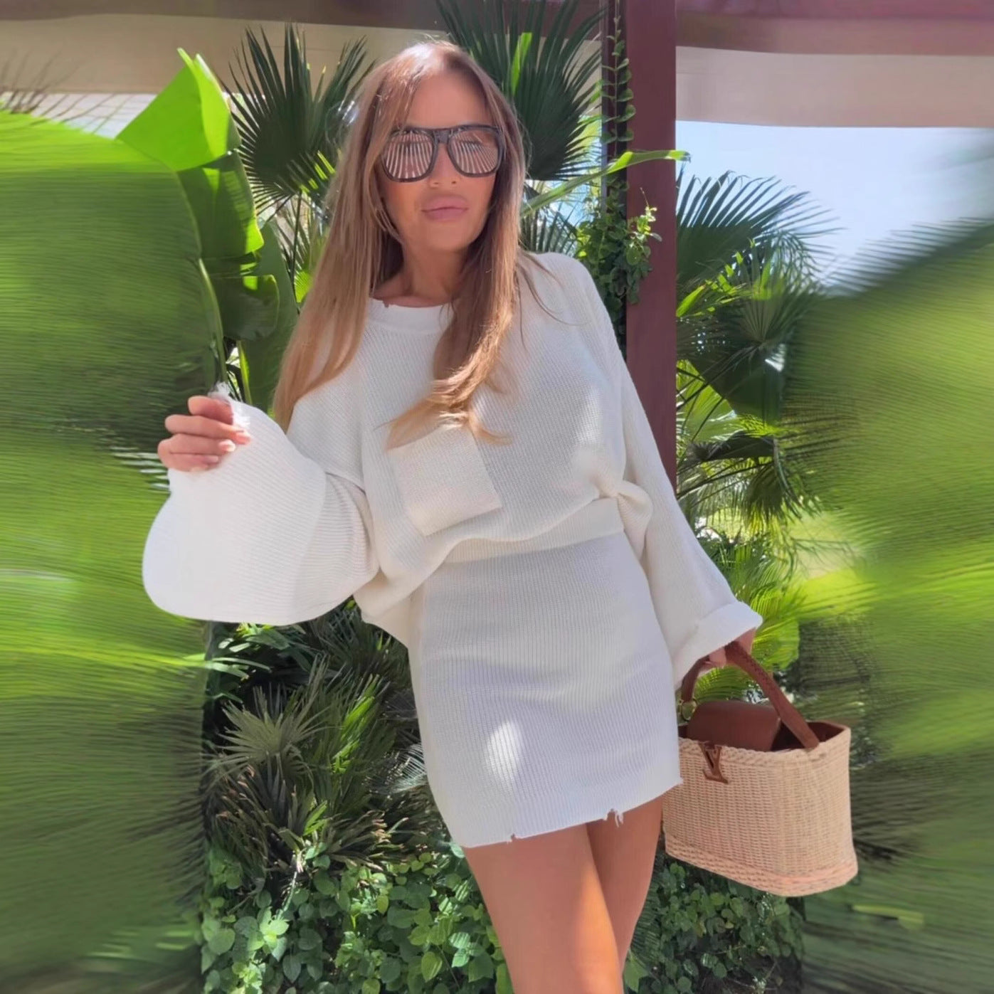 Robe en tricot pour femmes en coupe décontractée avec des manches volumineuses Chic und Stil