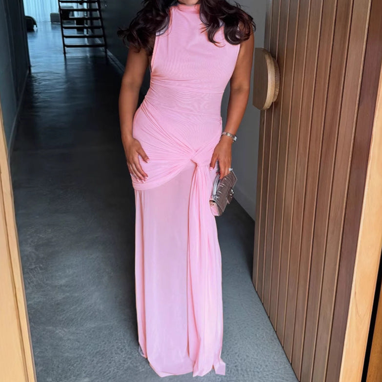 Robes maxi élégantes pour femmes avec des détails de drapés créatifs et une coupe ajustée Chic und Stil
