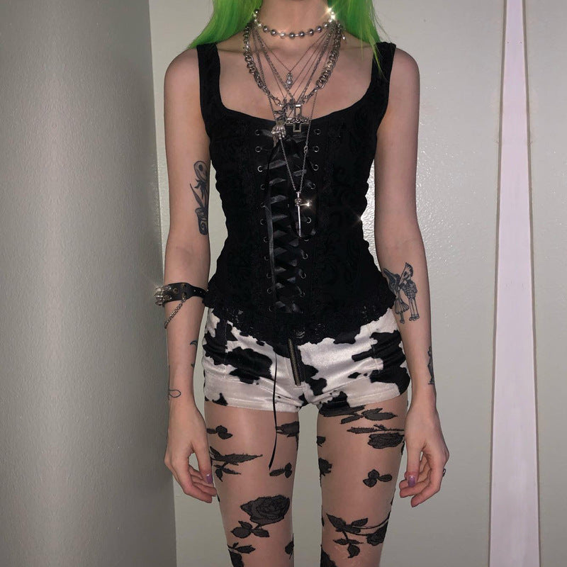 Haut de corset femme avec des détails en volants et des rubans en satin Chic und Stil