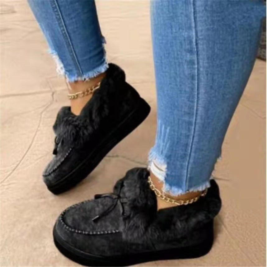 Baskets pour femmes avec col en fausse fourrure Chic und Stil