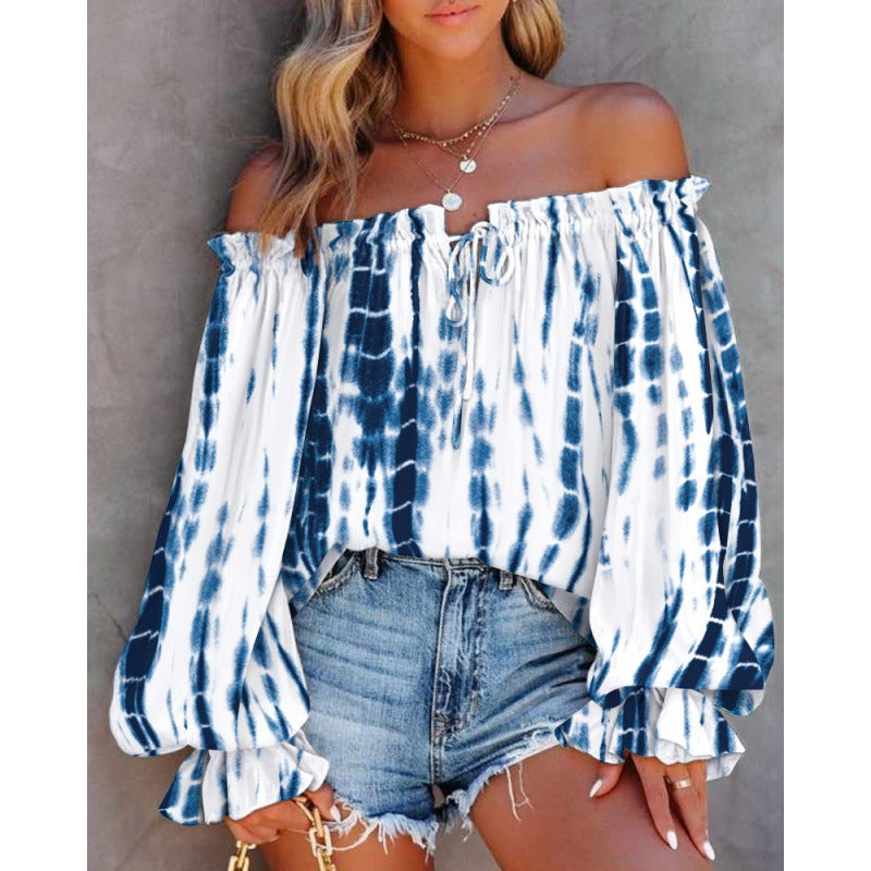Blouse bohème off-shoulder pour femmes avec des manches fluides Chic und Stil