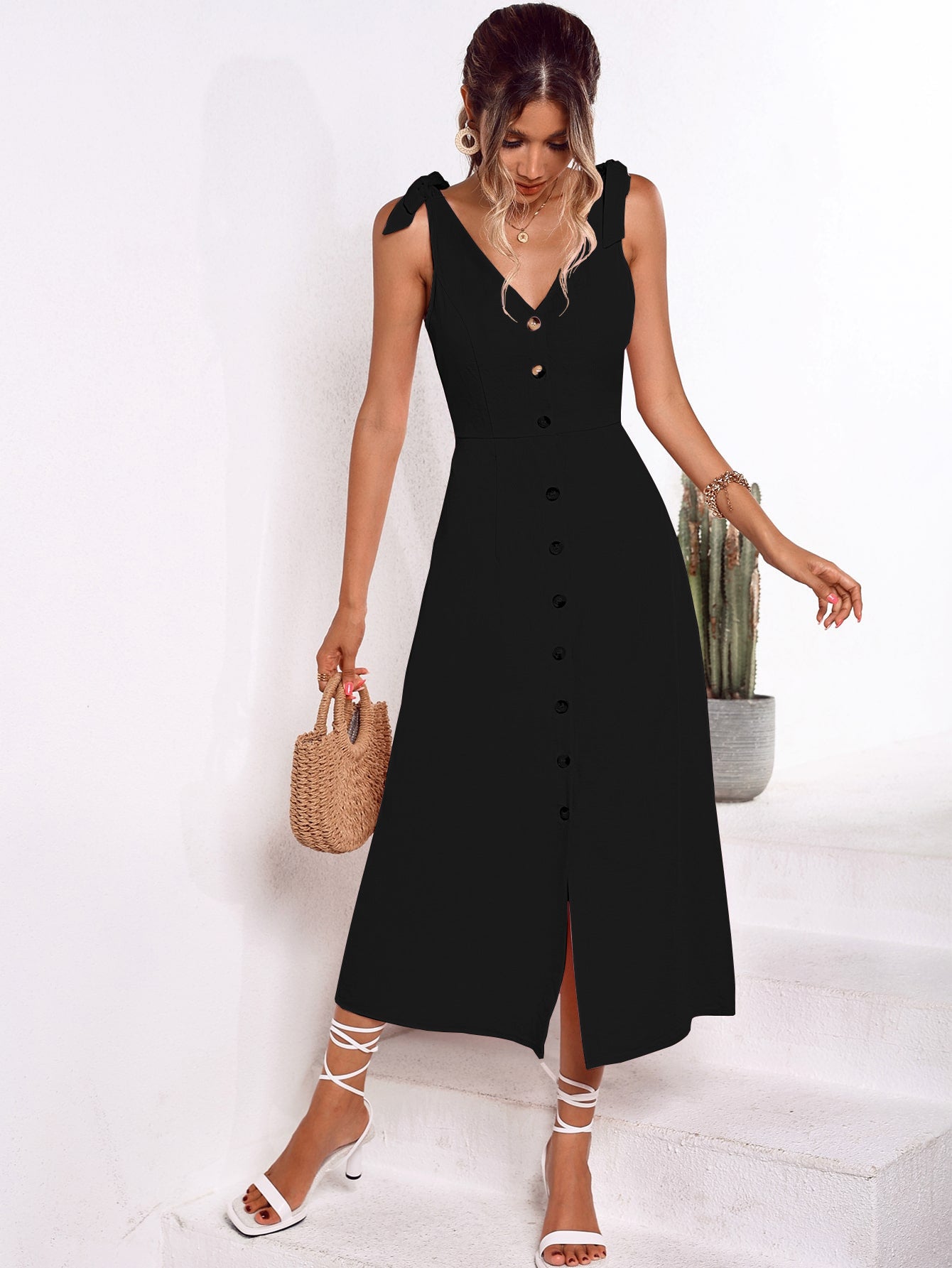 Robe blouse mi-longue pour femmes Chic und Stil