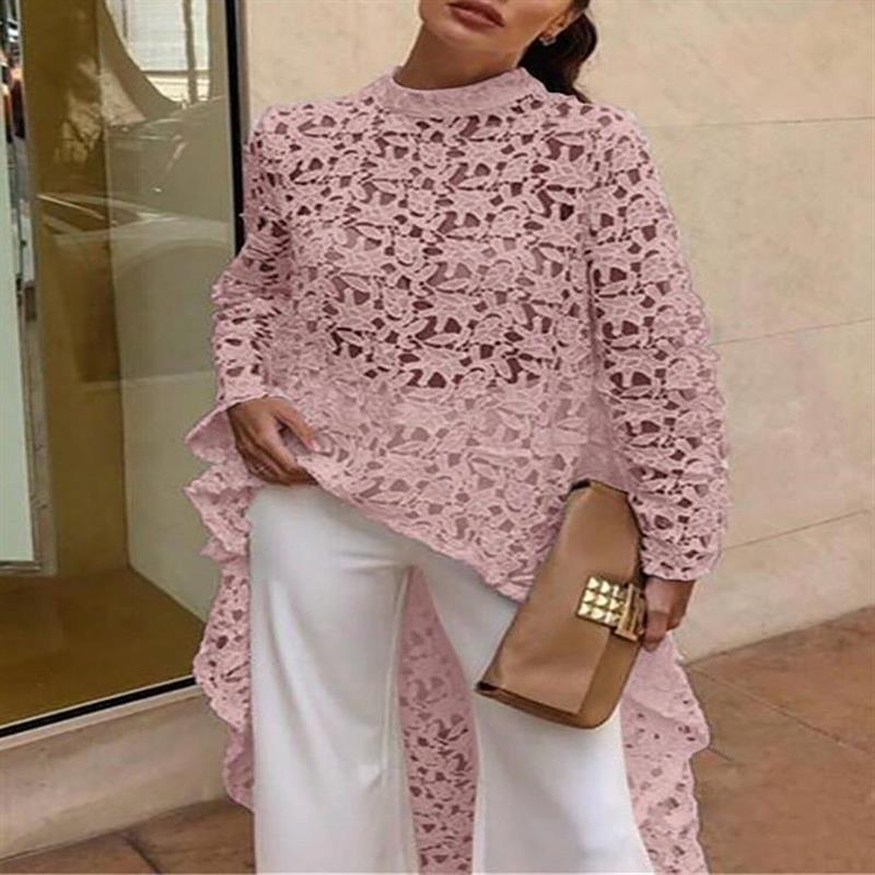 Haut en dentelle pour femmes avec ourlet asymétrique Chic und Stil
