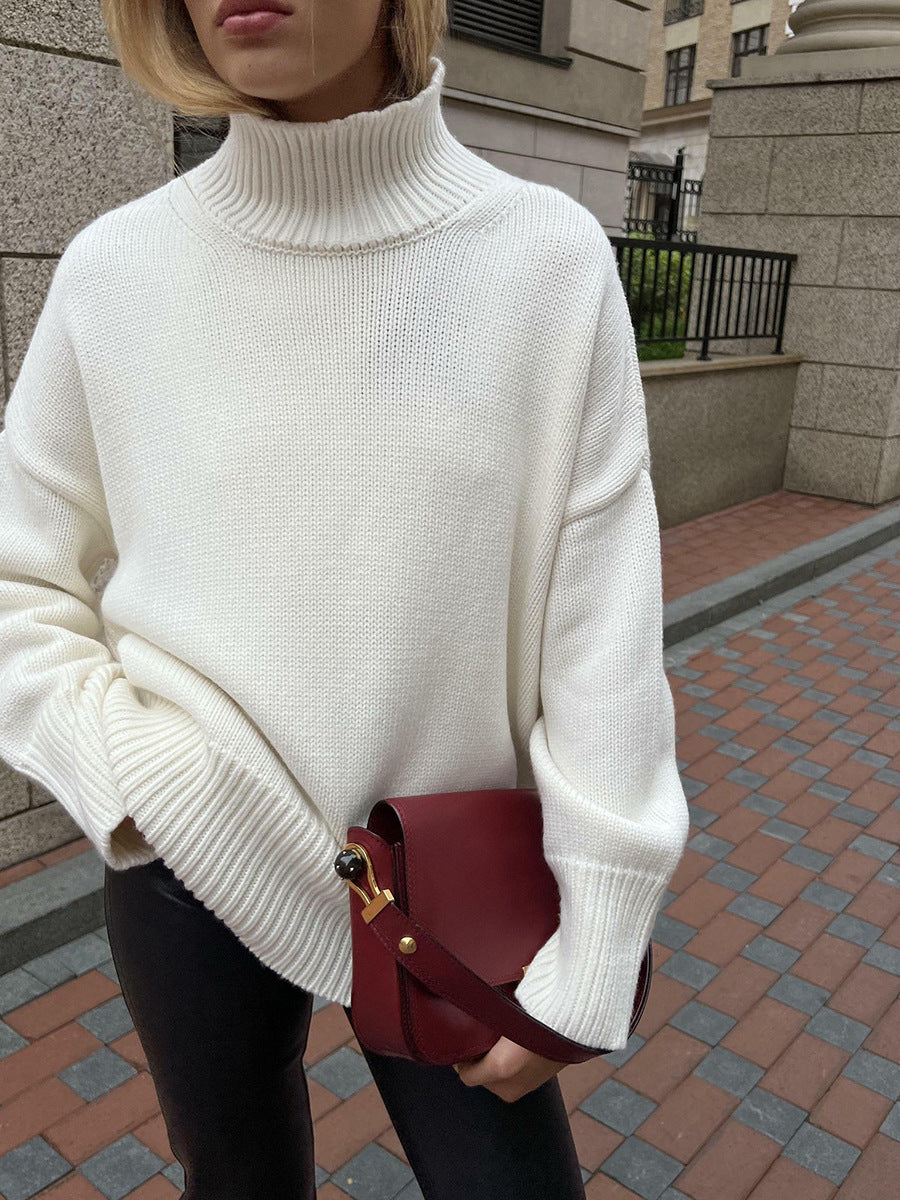 Pull à col roulé surdimensionné pour femmes en tricot doux Chic und Stil
