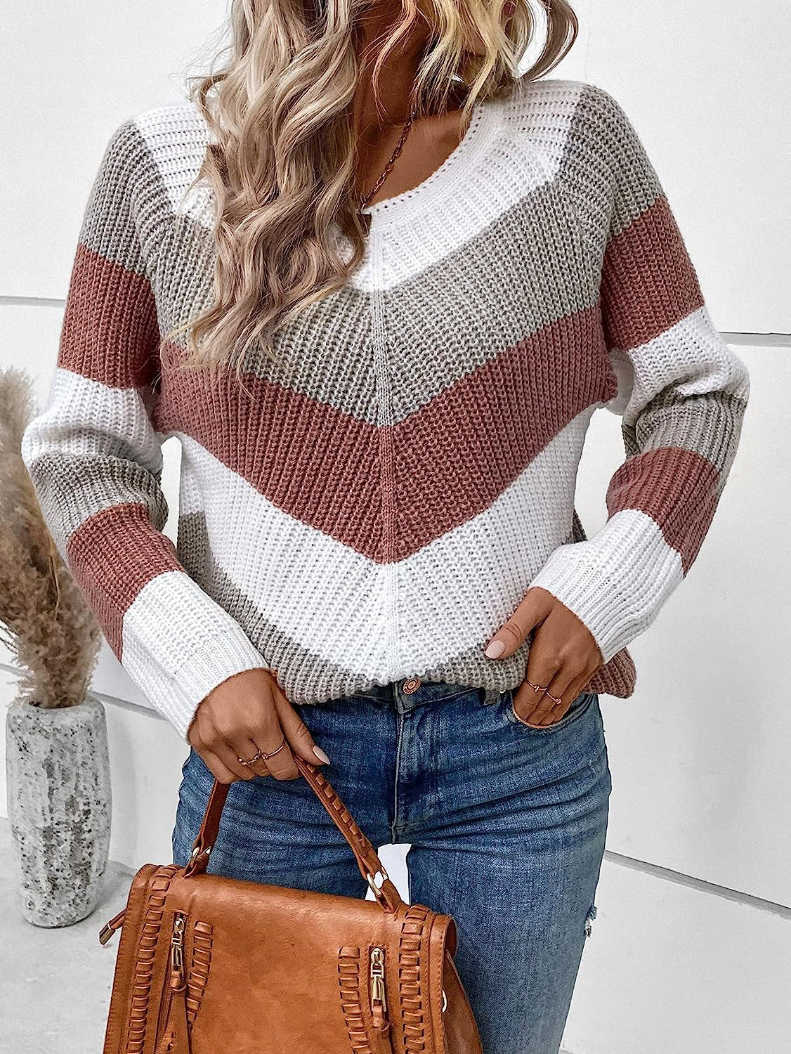 Pull en tricot à motif pour femmes dans un style décontracté Chic und Stil