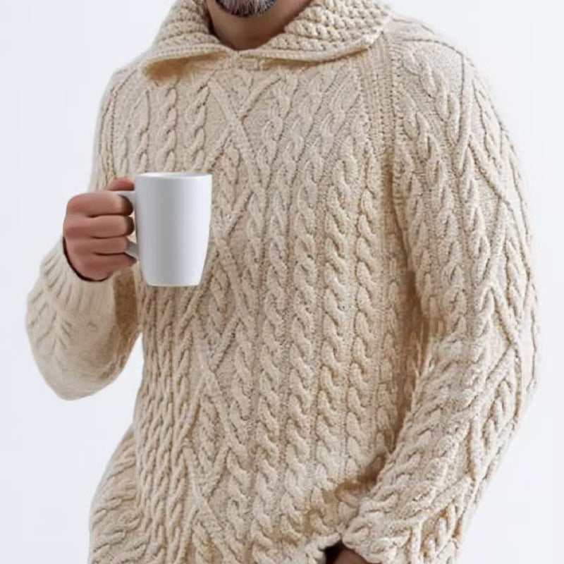 Pull à capuche en grosse maille pour hommes Chic und Stil